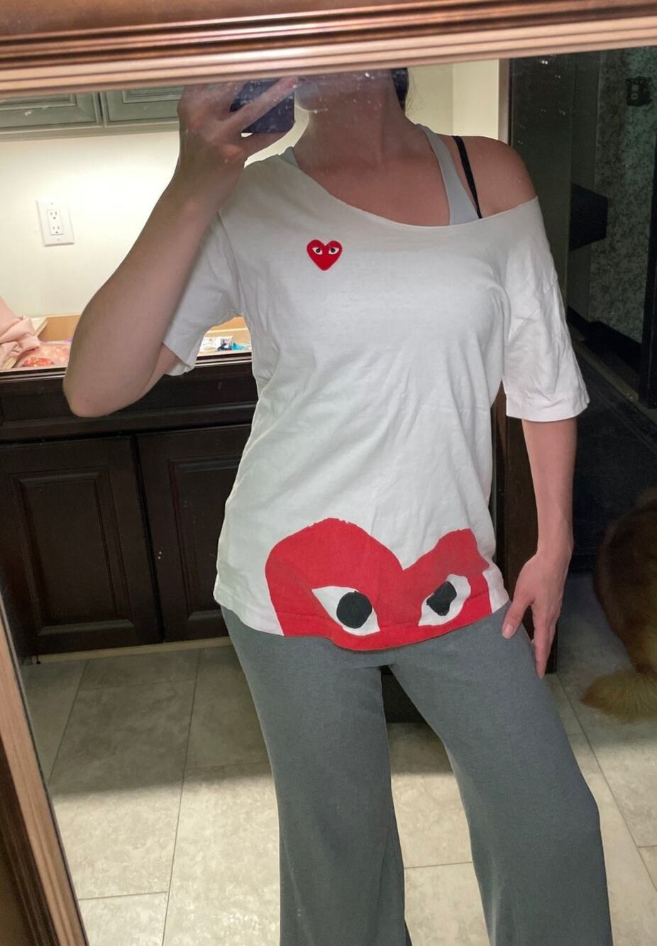 Comme Des Garcons PLAY Bottom Heart Tee Japan Reworked Upcycled Sz M? Avant-Gard